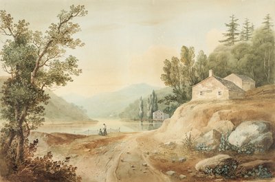 View near Fishkill, New York: Preparatory Study for Plate 17 of The Hudson River Portfolio, 1820 by William Guy Wall